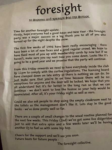 Foresight Newsletter - Early 1996 Update