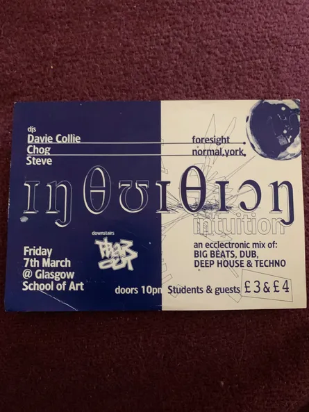 Intuition downstairs with Foresight and Normal York at Glasgow School of Art